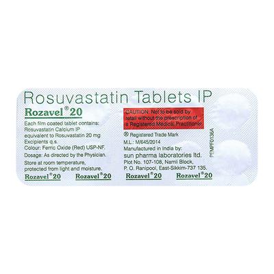 Rozavel 20mg Tablet 10'S - High Cholesterol-Dys