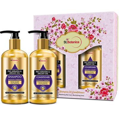 Stbotanica Pro Keratin & Argan Oil Shampoo + Conditioner Kit, No Sulphate, Paraben 600 ml - Shampoos