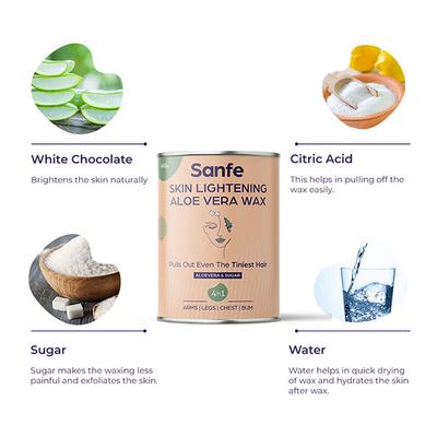 Sanfe Skin Lightening Aloe Vera Wax - Aloevera & Sugar 600 gm - Hair Removal Accessories