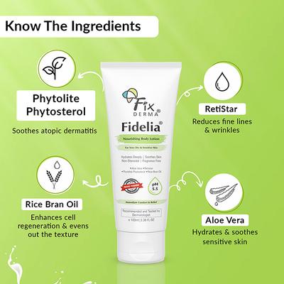 Fixderma Fidelia Nourishing Body Lotion, Moisturizer For Face & Body 100 ml - Face Moisturizers