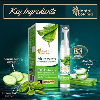 Oriental Botanics Aloe Vera, Green Tea & Cucumber Under Eye Gel Roll On 15 ml - Under Eye Creams & Serums