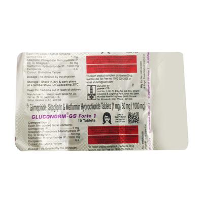 GLUCONORM GS FORTE 1 Tablet 10's - Diabetes-Ant