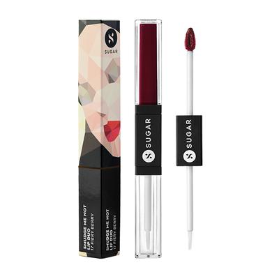 SUGAR Cosmetics Smudge Me Not Lip Duo - 17 Fiery Berry (Marsala) 3.5 gm - Lipsticks