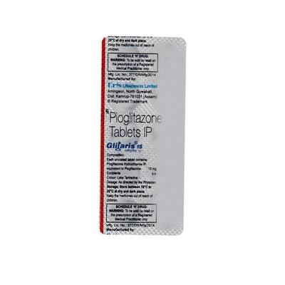 Glitaris 15mg Tablet 10'S - Diabetes-Ant