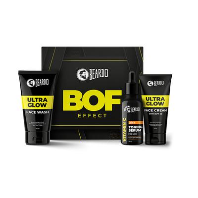Beardo CB BOF Skin Pro Kit, Ultraglow Face Wash 100ml Face Cream 60gm Vitamin C Toning Serum 30ml For Men 1's - Face Moisturizers