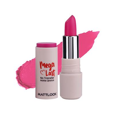 Matt Look Mega Last No Transfer Matte Lipstick With Smudge Proof Formula & Vitamin E, Vibrant Fuchsia-11 3.8 gm - Lipsticks