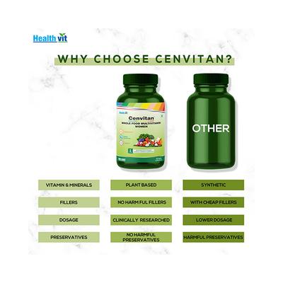 Healthvit Cenvitan Whole Food Multivitamin Women Tablet 60's - Multi-Vitamins