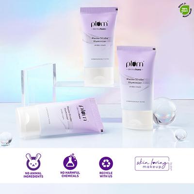 Plum Dermahues Masterstrobe Illuminizer Multi-Tasking HD Glow Highlighter & Moisturizer with Squalane & Jojoba Oil 02 Peach Perfect 30ml - Highlighters & Illuminators