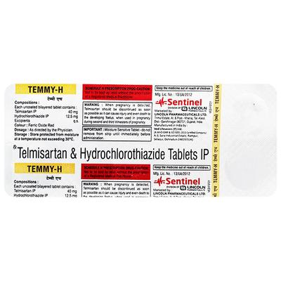 Temmy H 40/12.5mg Tablet 10'S - Hypertension-Ang