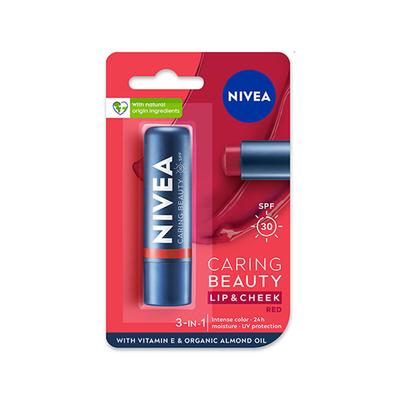Nivea Lip-Care Caring-Beauty-Red 4.8 gm - Lip Balms