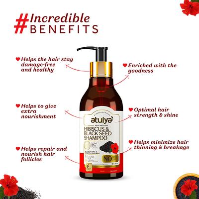 Atulya Hibiscus & Black Seed Shampoo 300 ml - Shampoos