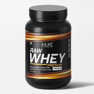 Inlife Raw Whey Protein Powder - Unflavoured 1 kg - Whey Proteins