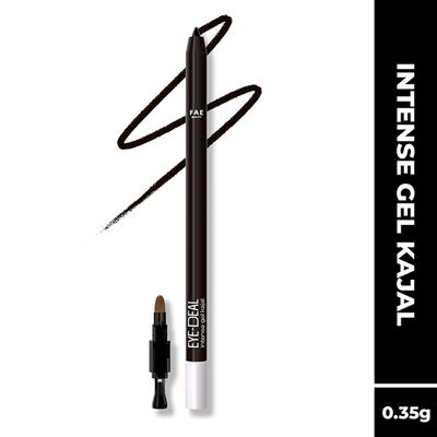FAE Beauty Eye-Deal Intense Gel Kajal, Smudgeproof, Waterproof, Long Lasting, with Built-In Sharpener & Fine Bristle Brush Shade - Black Sesame 0.35 gm - Kajal & Kohls