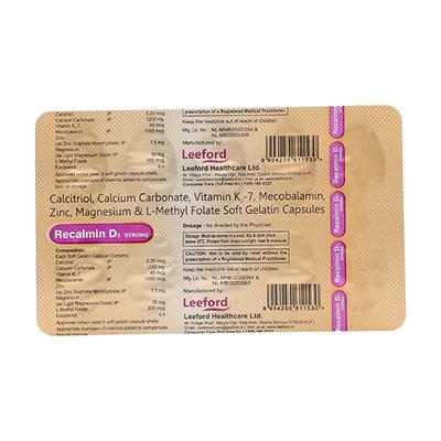 RECALMIN D3 STRONG Softgel Capsule 10's - Supplements-Cal