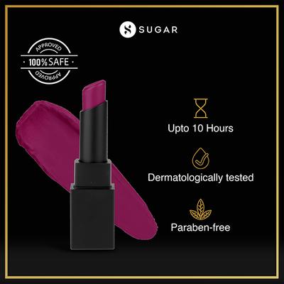 SUGAR Cosmetics Nothing Else Matter Longwear Lipstick - 08 Berry Picking (Berry) 3.2 gm - Lipsticks
