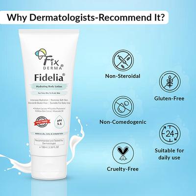 Fixderma Fidelia Hydrating Body Lotion, Moisturizer for Face and Body with Avocado Oil 100 ml - Face Moisturizers