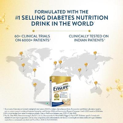 Ensure Diabetes Care Powder - Wholesome Wheat Flavour 375 g (Refill Pack) - Nutrition Powders