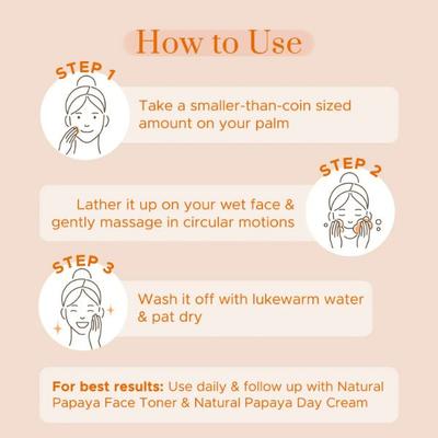 PureSense Natural Papaya Face Wash with Kakadu Plum & Moringa for Gentle Cleansing & Rejuvenates Skin 100 gm - Scrubs & Exfoliants
