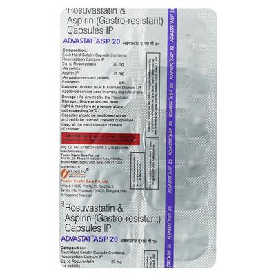 Buy ADVASTAT ASP 20 Capsule 10's Online at Upto 25% OFF | Netmeds