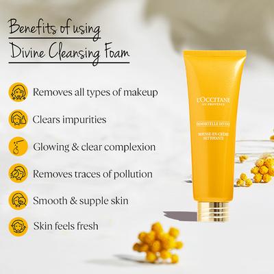 L'Occitane Divine Cleansing Foam 125 ml - Face Wash & Cleansers