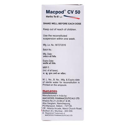 MACPOD CV 50 Oral Suspension 30ml - Bacterial Infections-Cep