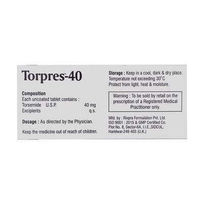 Torpres 40mg Tablet 10'S - Hypertension-Diu