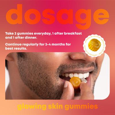 Bold Care Glowing Skin Gummies with Hyaluronic Acid, Vitamin D3, Curcumin- 60 Gummies 1's - Hair & Skin