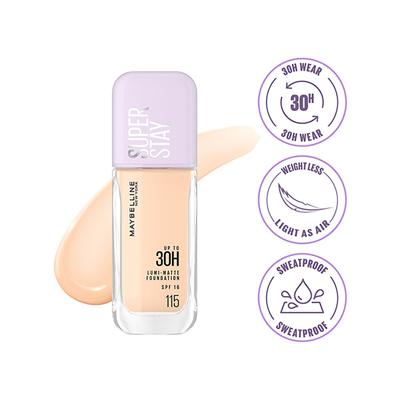Maybelline New York Super Stay Lumi-Matte Liquid Foundation 30H Longwear Yet Light-As-Air, 115 35 ml - Foundation
