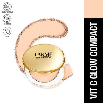 Lakme Makeup+Skincare Vitc Superglow Skin Perfecting Compact Ivory10 8 gm - Compact Powder