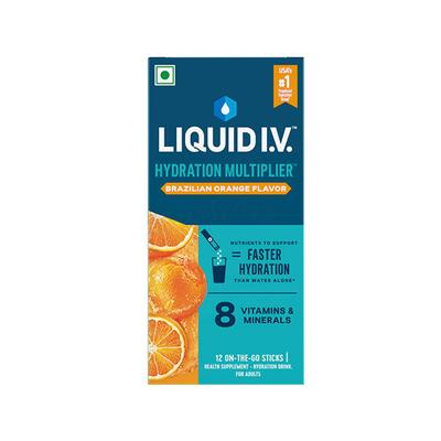 Liquid I.V. Hydration Multiplier- Brazilian Orange, Electrolyte Powder Drink Mix 12's - Multi-Vitamins