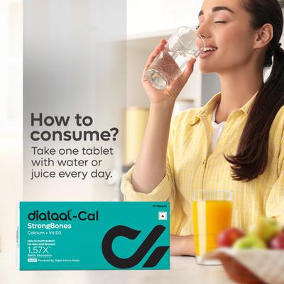 Diataal Cal StrongBones Tablet 10's - Calcium And Minerals