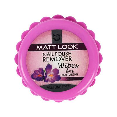 Matt Look Nail Polish Remover Wipes Soft Moisturizing, Nail Paint Cleanser Orchid 30 Pcs 1's - Nail Polish Remover