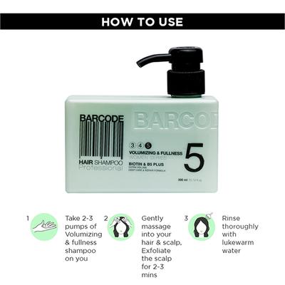 Barcode Professional Hair Shampoo Volumizing & Fullness (BCSH003) 300 ml - Shampoos