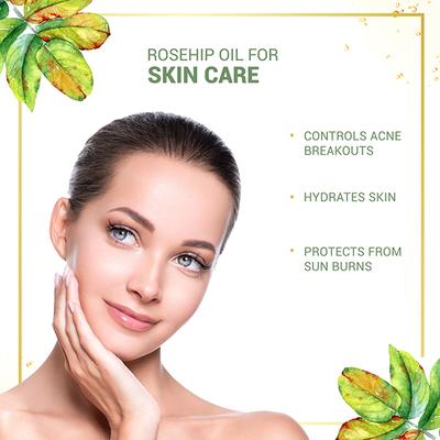 Anveya Rosehip Oil, Cold - Pressed Organic 50 ml - Carrier Oils