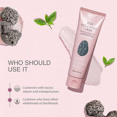 The Face Shop Jeju Volcanic Lava Cleansing Foam 140 Ml - Face Wash & Cleansers