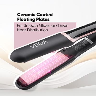 Vega Dive Shine Hair Straightener for Women- 5 Temperature Settings and Quick Heat Up, (VHSH-36) 440 gm - Straighteners