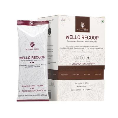 WelloTree Wello Recoop Protein Powder - Chocolate Flavour (Pack Of 6 x 21g) 1's - Protein Drink