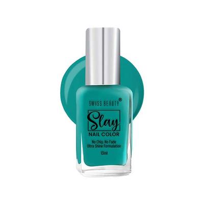 Swiss Beauty Slay Nail Color, Shade - Sea Deep Blue 13 gm - Nail Polish