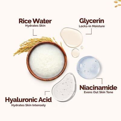 Mamaearth Rice Dewy Bright Light Gel Moisturizer with Rice Water& Niacinamide Glass-Skin Glow 200 gm - Face Moisturizers