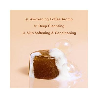 mCaffeine Coffee Shower Jelly Soap Free Bathing Bar with Hyaluronic Acid 100 gm - Soaps