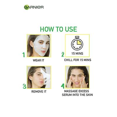 Garnier Skin Naturals, Light Complete, Face Serum Sheet Mask (Yellow) 32 gm - Masks & Peels