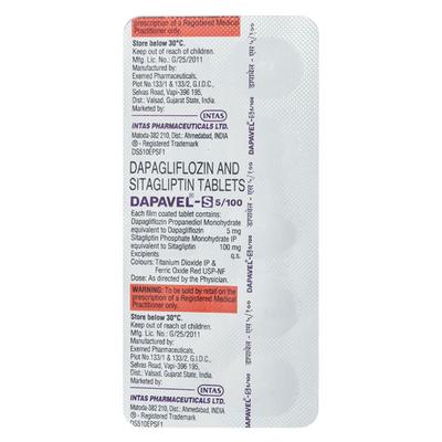 DAPAVEL S 5/100 Tablet 10's - Diabetes-Ant