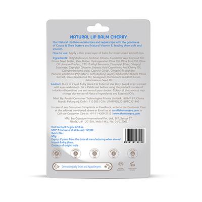 The Moms Co. Natural Cherry Lip Balm with Cocoa and Shea Butters 5gm - Lip Balms