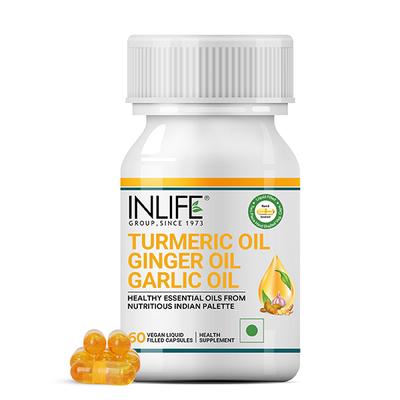 INLIFE Turmeric Ginger & Garlic Oil Veg Capsule 60's - Vitamin C