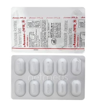 Acenac MR 8mg Tablet 10'S - Muscle Cramps/Spasticity-Mus