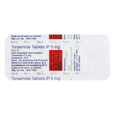 TOR 5mg Tablet 10'S - Hypertension-Diu