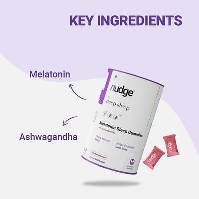 Nudge Wellness Melatonin Sleep Gummies for Deep Sleep with Melatonin & Ashwagandha 30 Gummies 30's - Mental Health