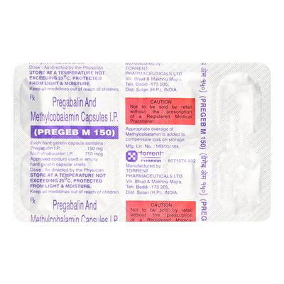 Pregeb M 150mg Capsule 10'S - Neuropathic Pain-Dru