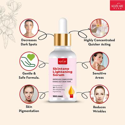 Kozicare Skin Lightening Serum Enriched With Kojic Acid, Arbutin & Glutathione 30 ml - Face Serum