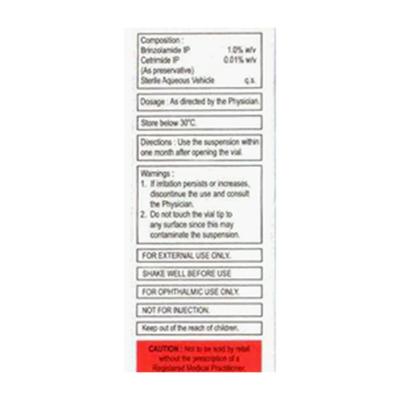 BRINZOX BAK FREE Eye Drops 5ml - Glaucoma-Ant